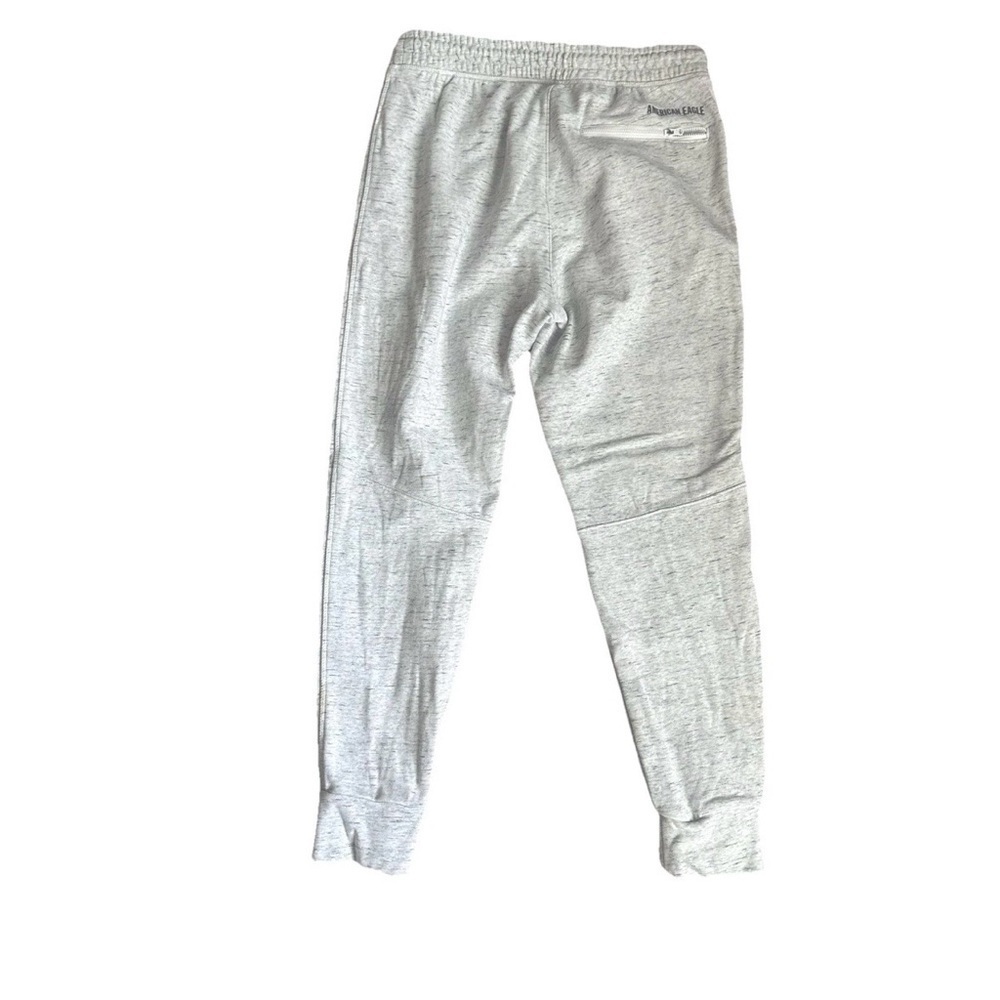 American Eagle Jogger Sweatpants Men’s M Warm Heather Gray Zip Pocket Drawstring - Picture 3 of 8